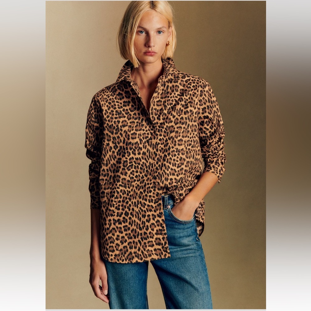Sézane Max Shirt in Leo Nevada Print